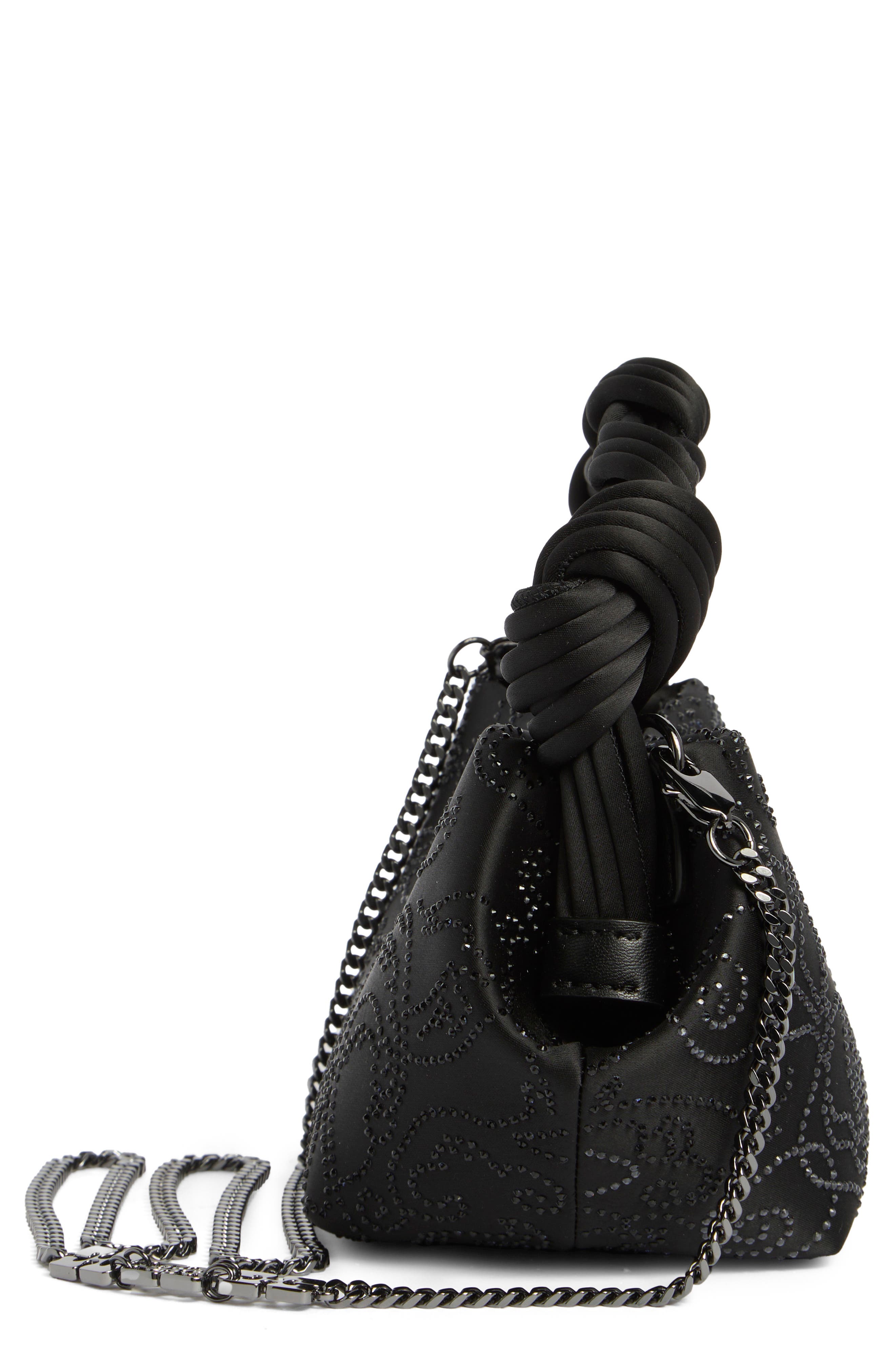 Ganni Mini Bou Sequin Crossbody Bag, Alternate, color, Black