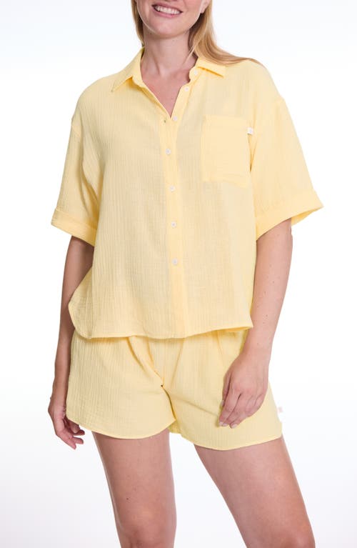Cache Coeur Maternity Pajama Set Ice Cream In Yellow