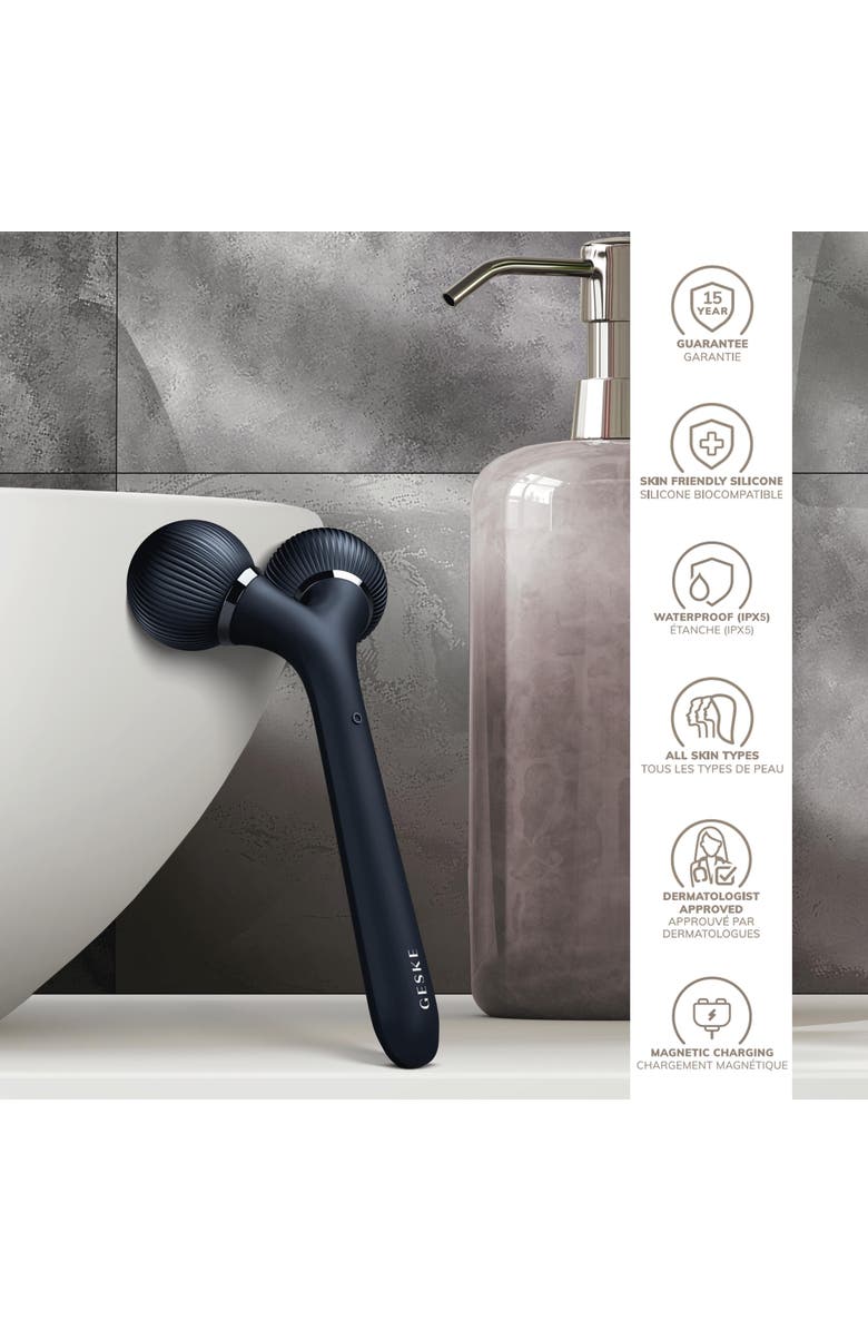 GESKE SmartAppGuided Sonic Facial & Body Roller | 4 in 1, Alternate, color, Black
