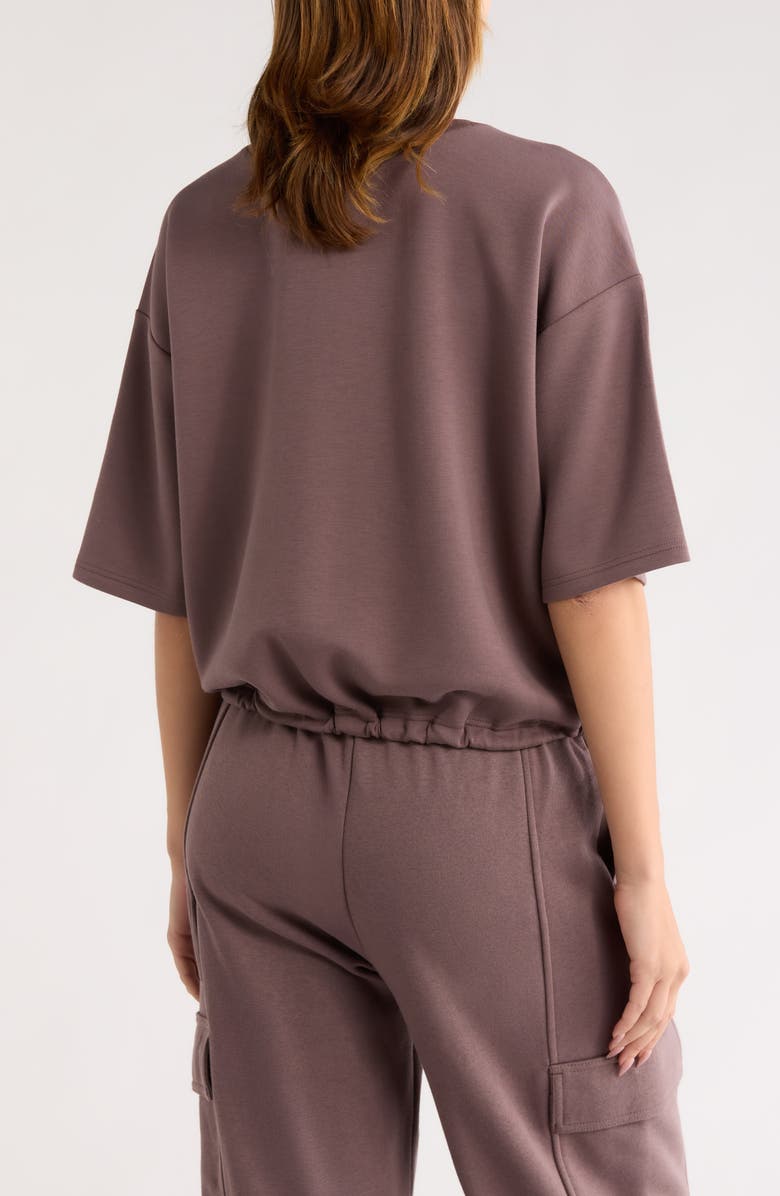 Z by Zella Whisper Drawstring Hem Knit Top, Alternate, color, Grey Plum
