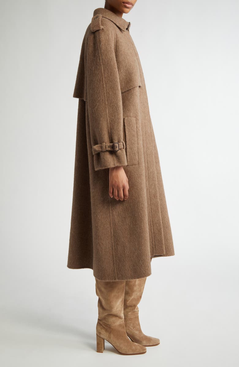 Altuzarra Joan Llama & Wool Trench Coat, Alternate, color, 
