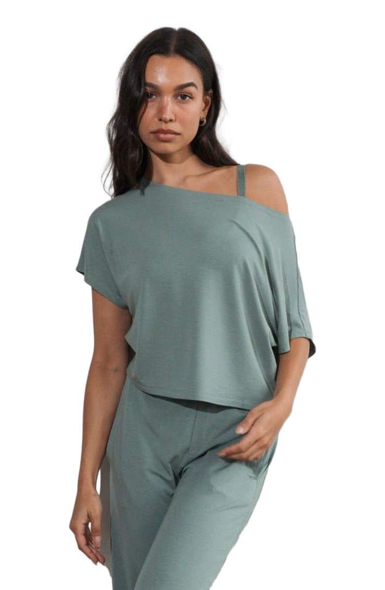 Vitality Vital Off Shoulder Tee, Main, color, Thyme