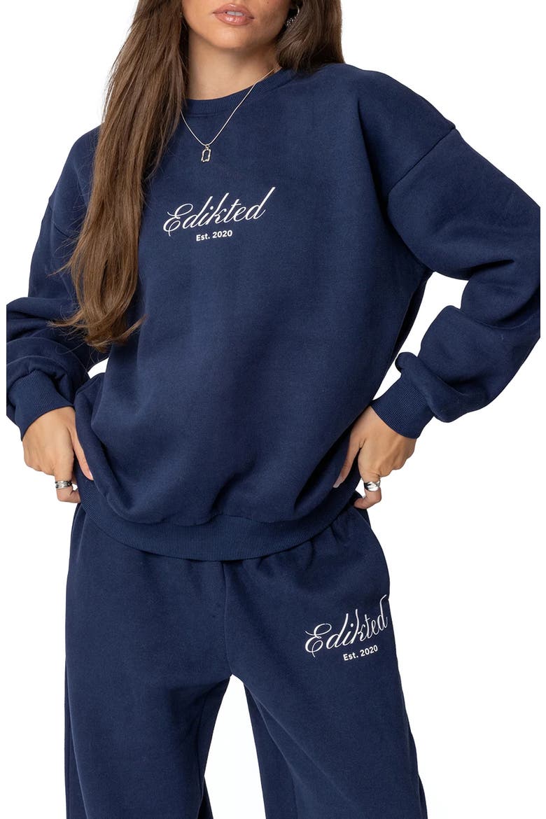 Logo Sweatshirt, Main, color, NAVY