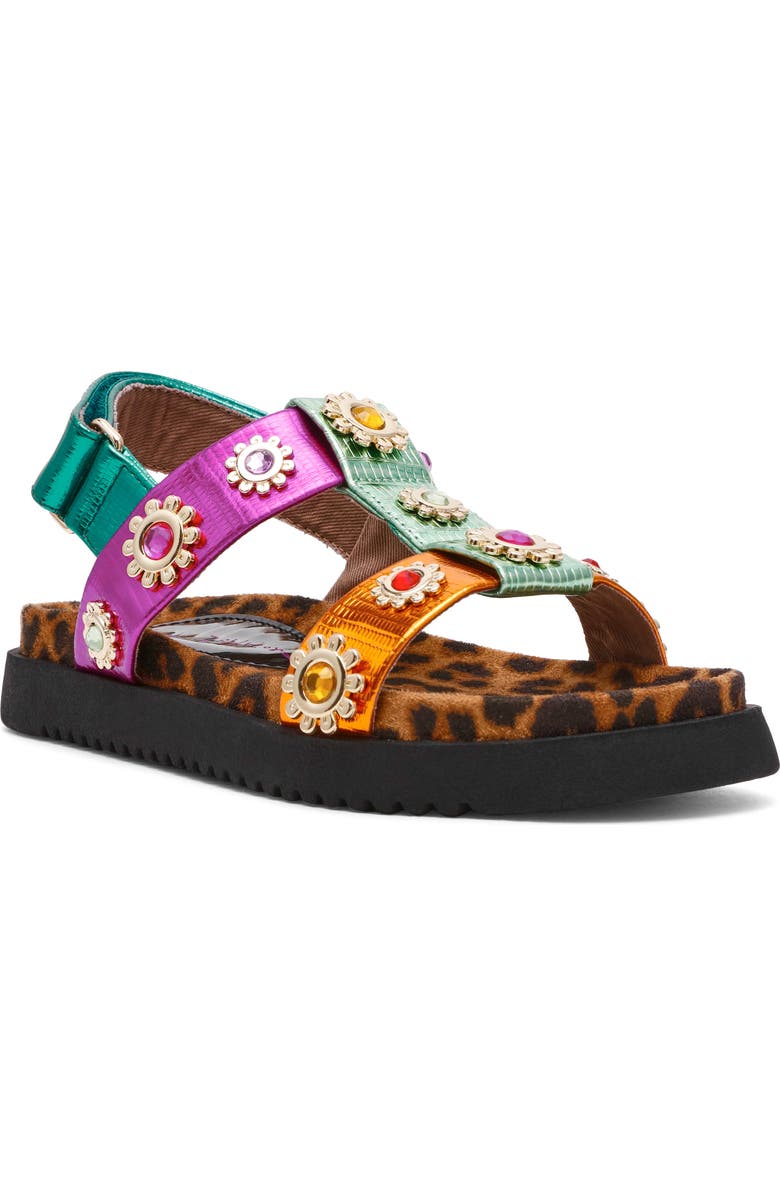 Betsey Johnson Kids' Madox Sandal, Main, color, Metallic Multi