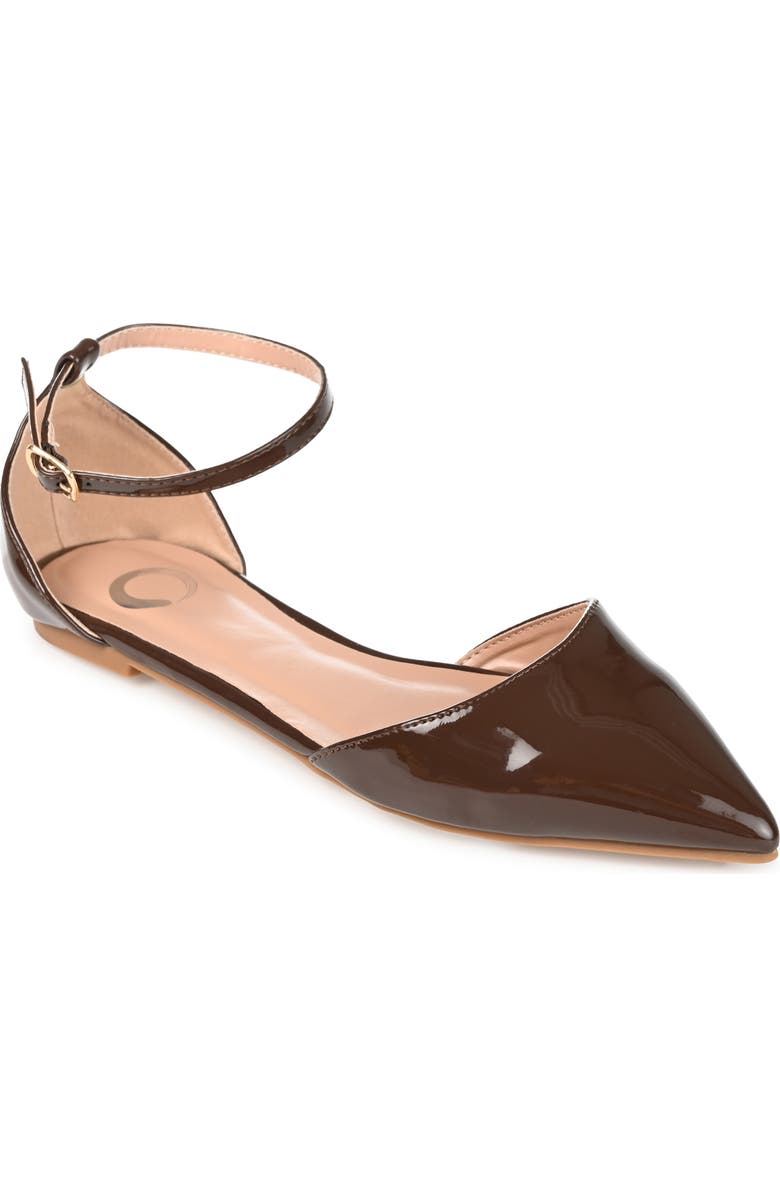 Journee Collection Reba Flat - Wide Width, Main, color, Brown