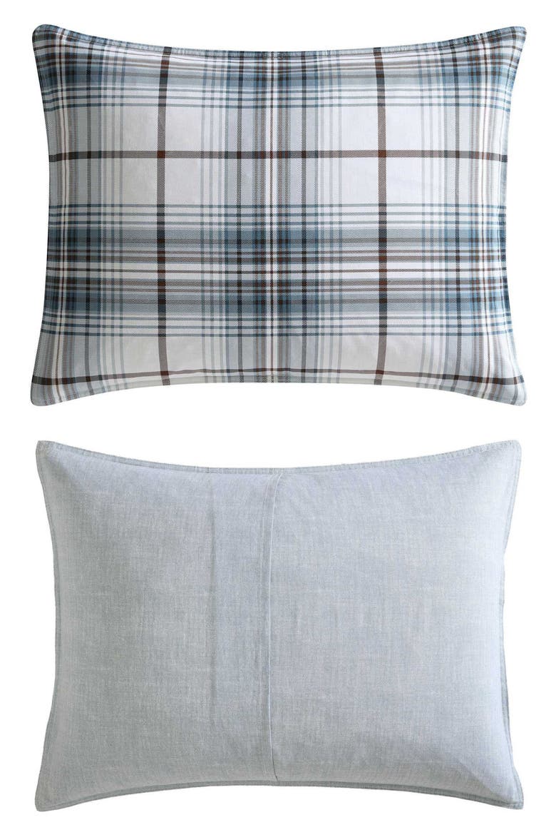 Alder Plaid Reversible Comforter Set, Alternate, color, BLUE GREY