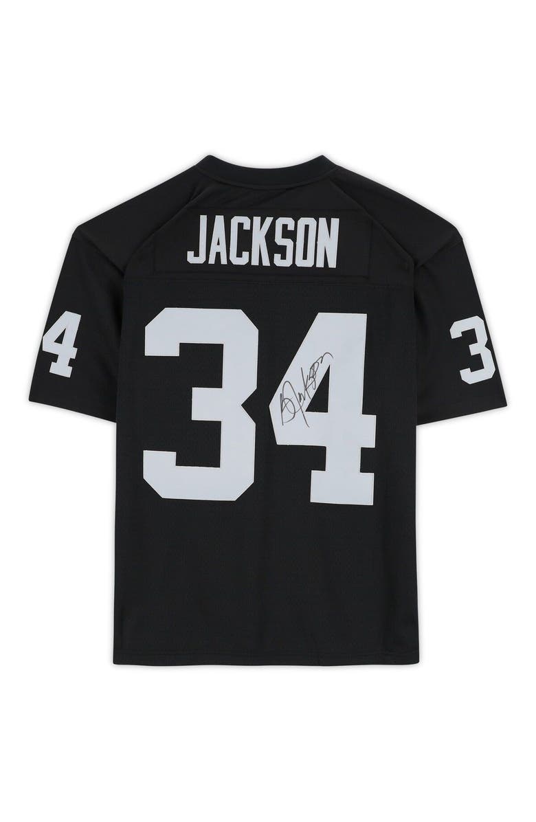 FANATICS AUTHENTIC Bo Jackson Las Vegas Raiders Autographed Black Mitchell & Ness Replica Jersey, Alternate, color, 