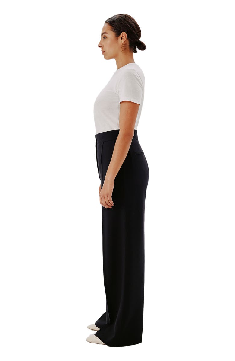 Another Tomorrow DOPPIO WIDE LEG PANT, Alternate, color, Black