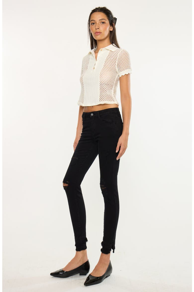 Lana Mid Rise Ankle Skinny Stretch Jeans, Alternate, color, Black