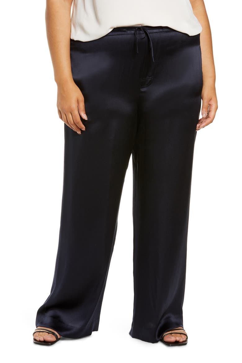 Silk Drawstring Pants, Main, color, COASTAL