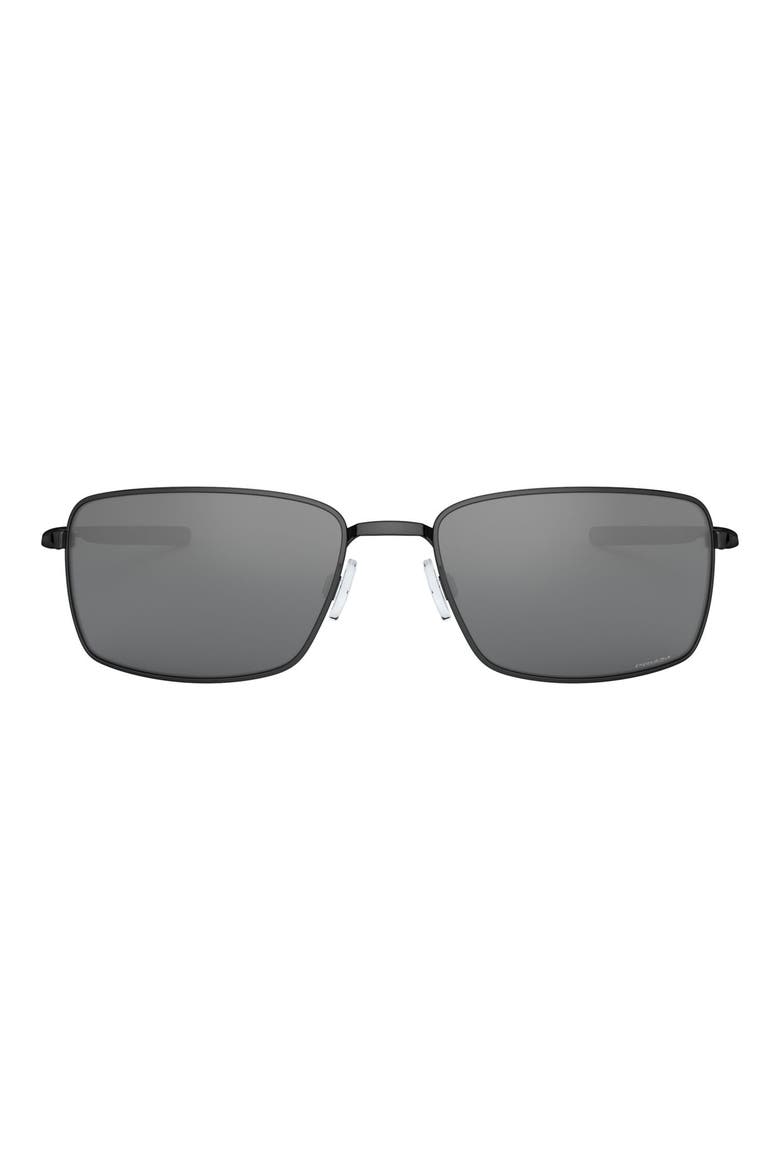 Square Wire 60mm Rectangular Sunglasses, Main, color, BLACK