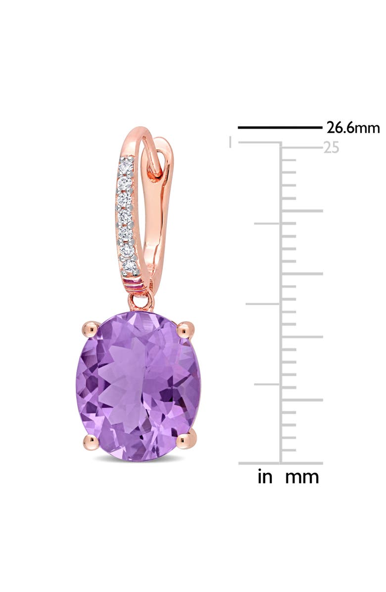 Julianna B. Gemstone & Diamond Oval Drop Earrings 14K, Alternate, color, Amethyst/Rose Gold