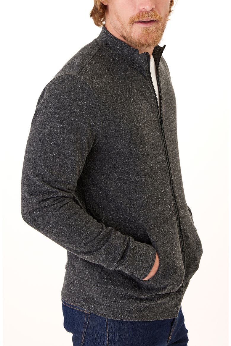 Brandon Knit Zip-Up Jacket, Alternate, color, HEATHER BLACK