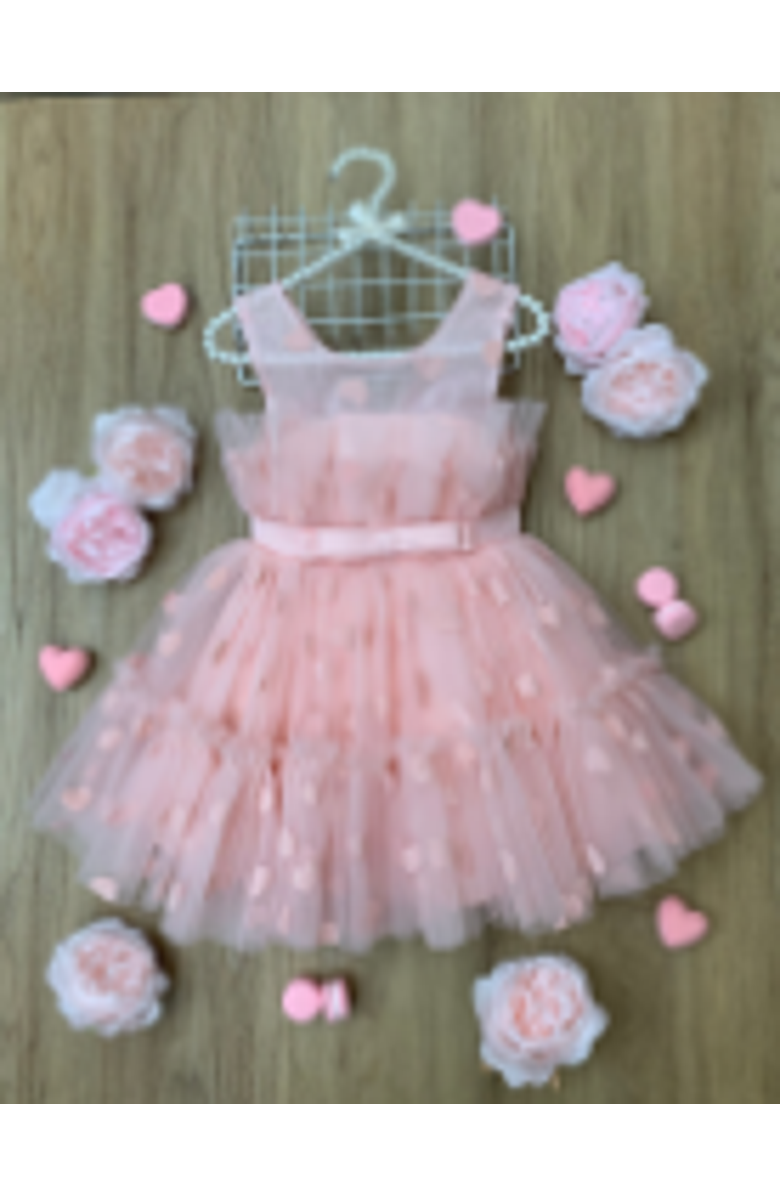 Mia Belle Girls Girls Sweetheart Chic Fanned Tulle Dress, Alternate, color, Pink