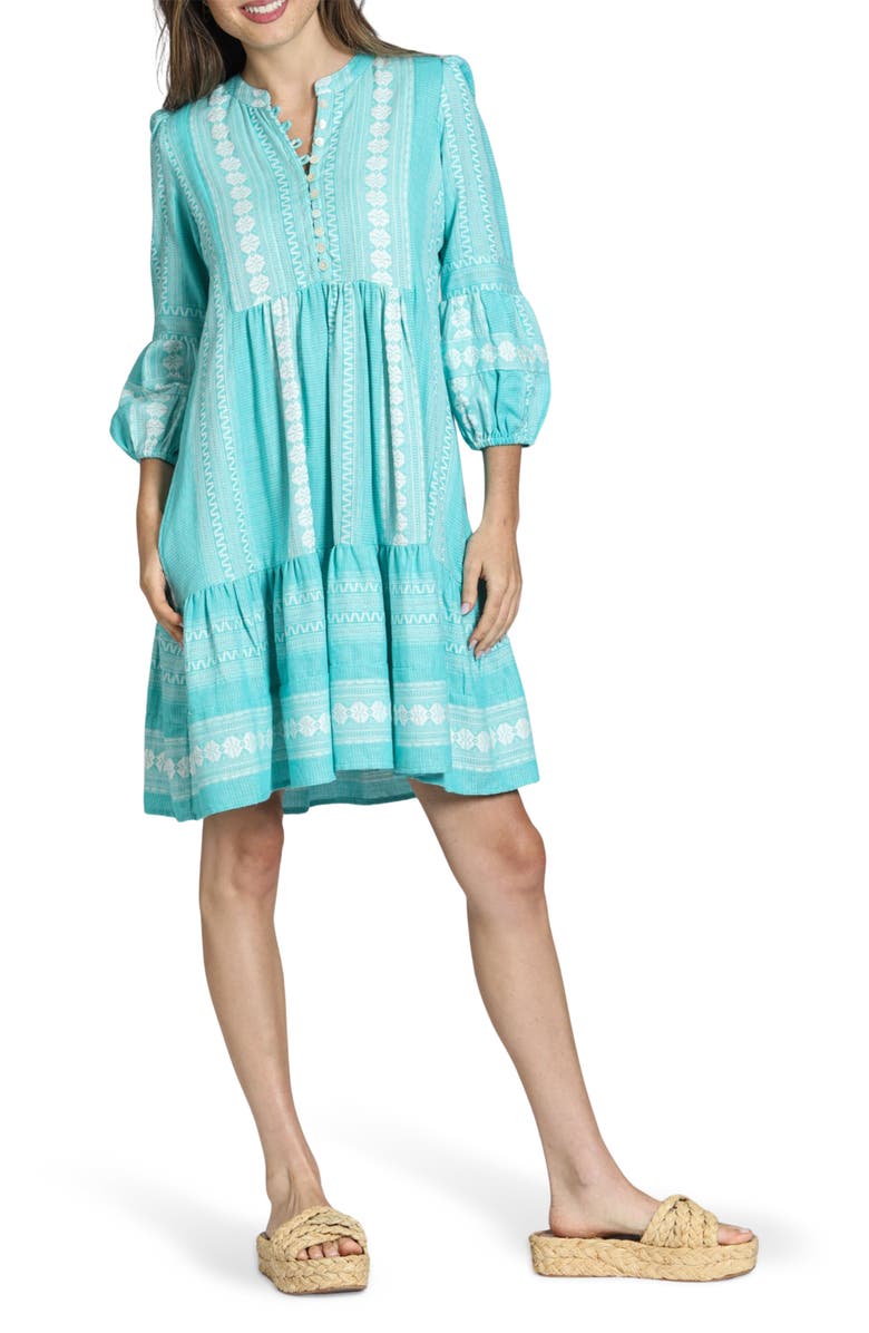 APNY Stripe Tiered Cotton Dress, Main, color, 