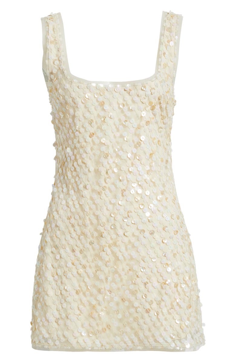 LoveShackFancy Ciris Sequin Minidress, Alternate, color, Shell