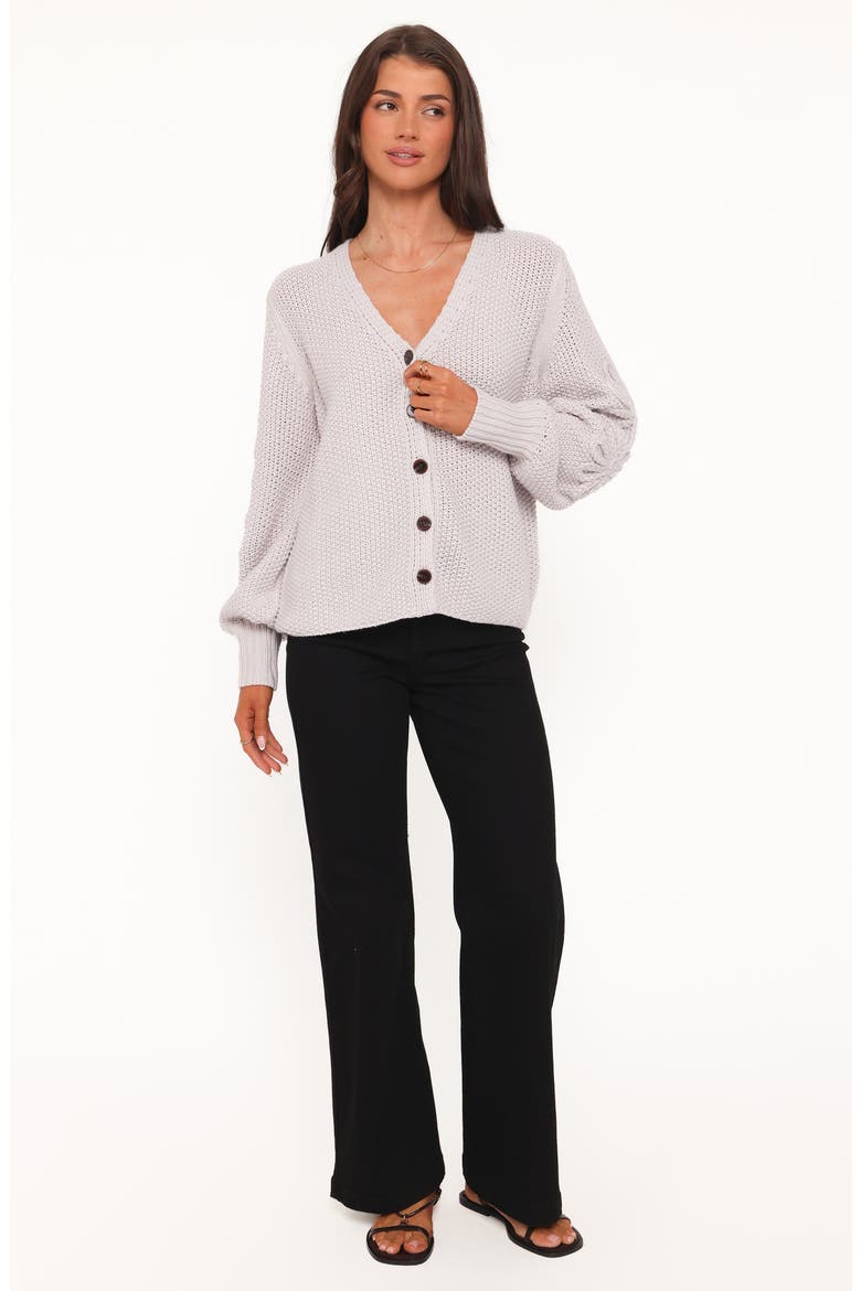 Arcadia Floral Cardigan, Alternate, color, LIGHT GREY