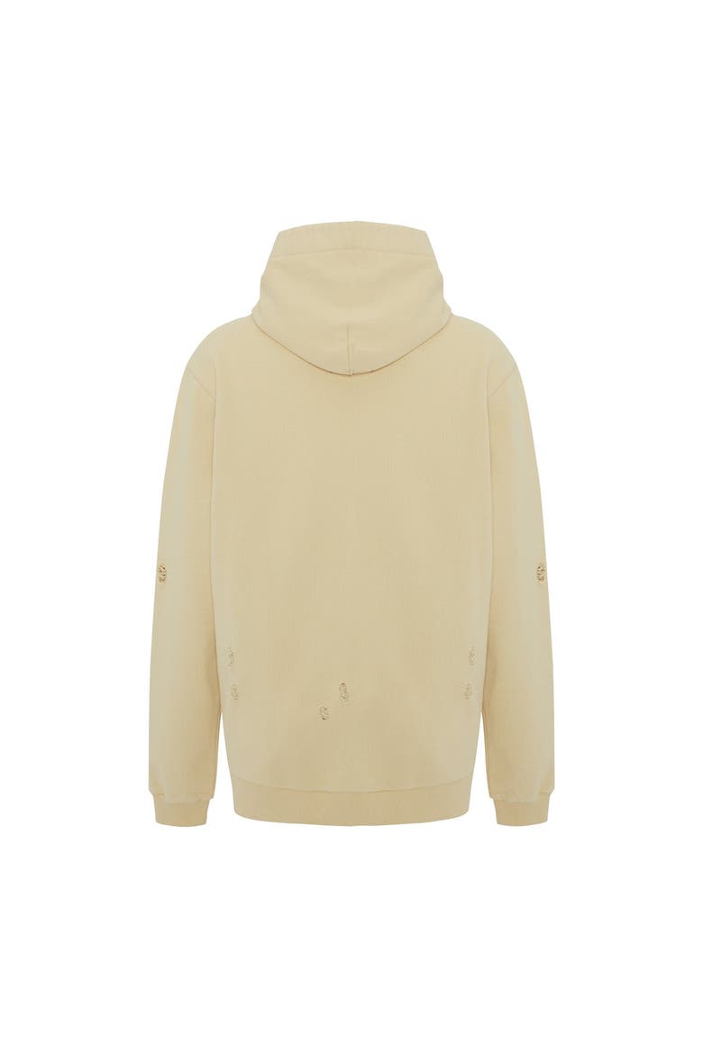 Cotton Destroyed Hoodie, Alternate, color, Chino Green