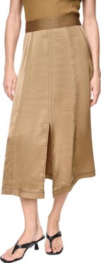 DKNY SPORTSWEAR Satin Midi Skirt