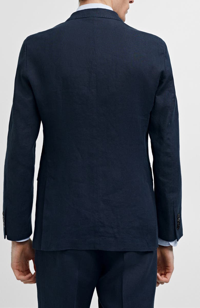 MANGO Slim Fit Linen Sport Coat, Alternate, color, Dark Navy