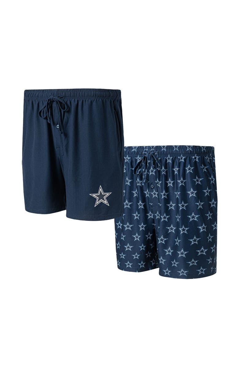 CONCEPTS SPORT Men's Concepts Sport Navy Dallas Cowboys Gauge Jam Two-Pack Shorts Set, Main, color, 