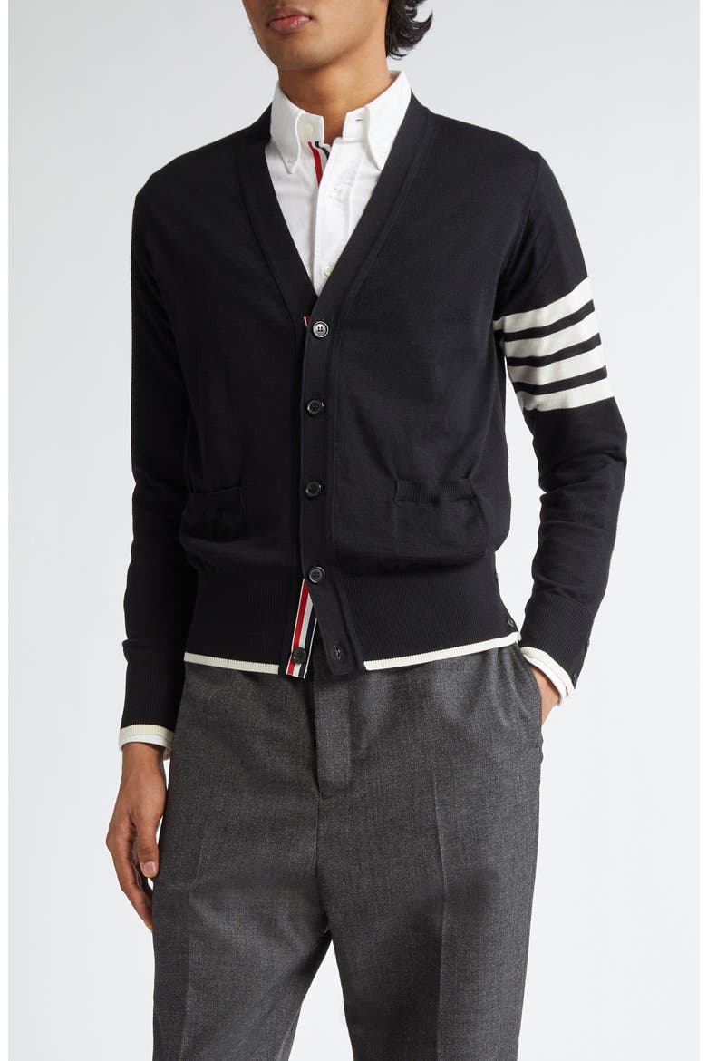 Virgin Wool Cardigan, Main, color, BLACK