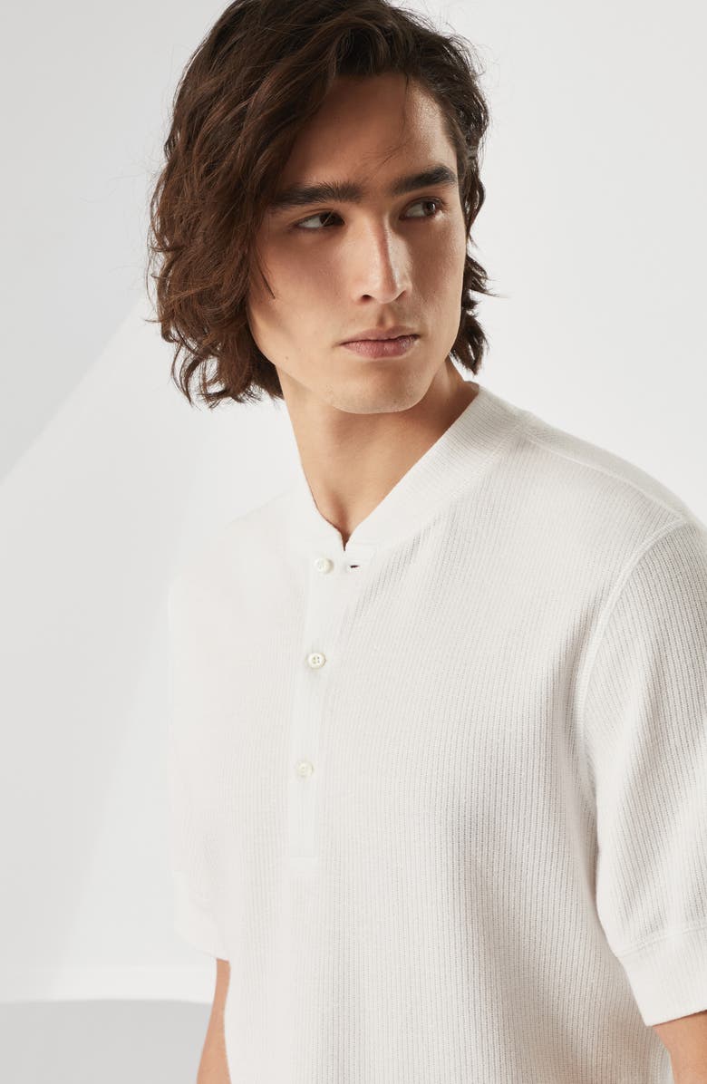 Brunello Cucinelli Henley collar T-shirt, Alternate, color, 