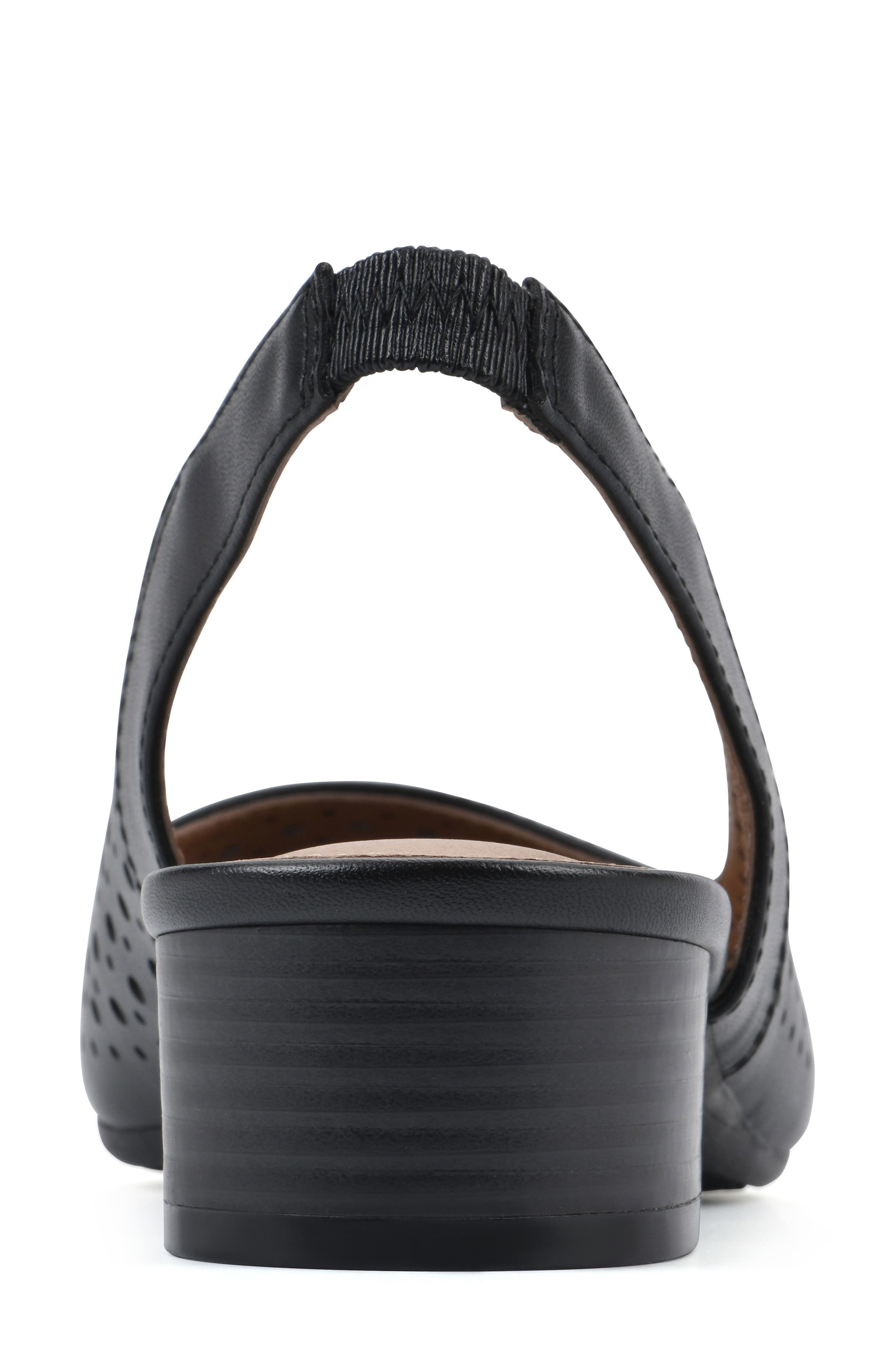 White Mountain Footwear Boronic Slingback Pump, Alternate, color, Black/ Smooth