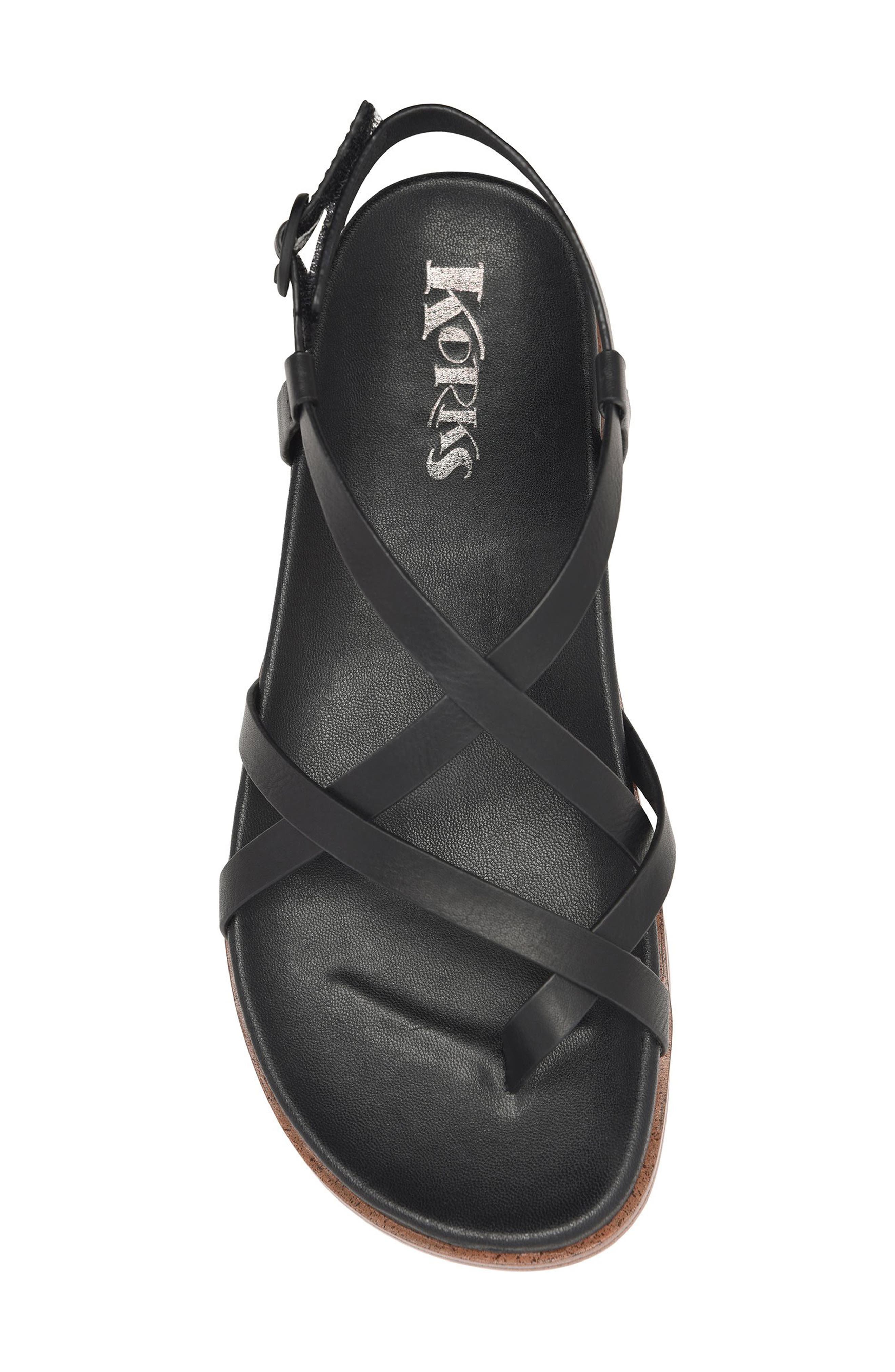 KORKS Arica Toe Loop Sandal, Alternate, color, Black