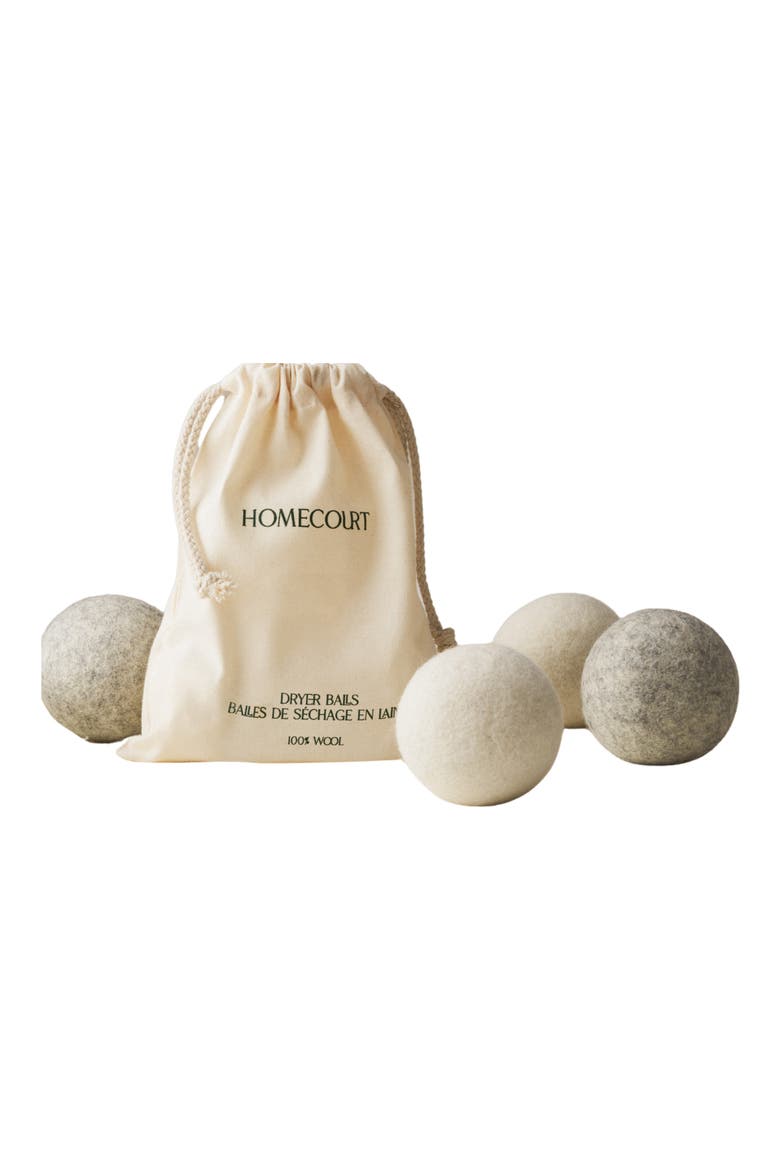 Set of 4 Wool Dryer Balls, Main, color, NO COLOR