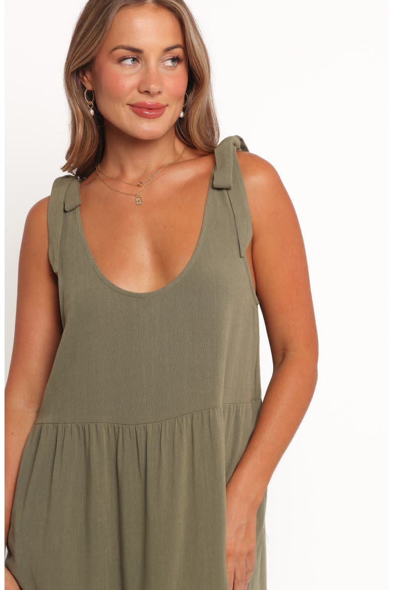 Marcy Linen Midi Dress, Alternate, color, OLIVE