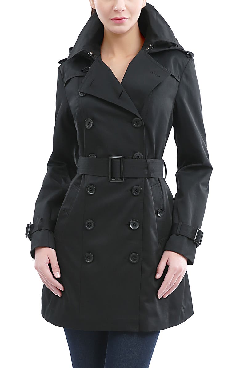 Kimi & Kai Women's Rosie Hooded Trench Coat, Alternate, color, Black