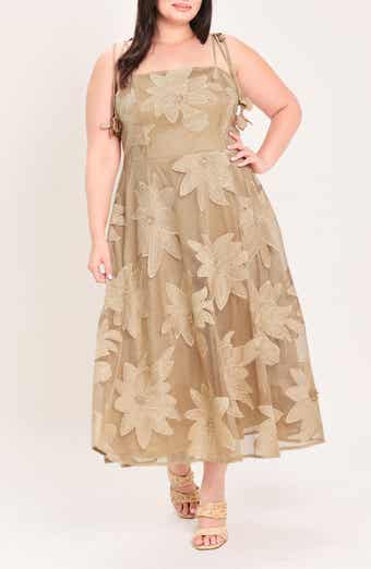Mesh Appliqué Midi Dress
