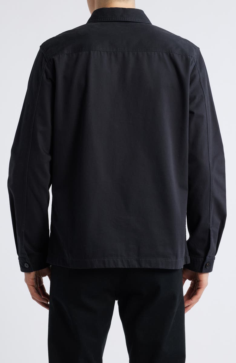 HUGO Enalu Cotton Twill Overshirt, Main, color, Black