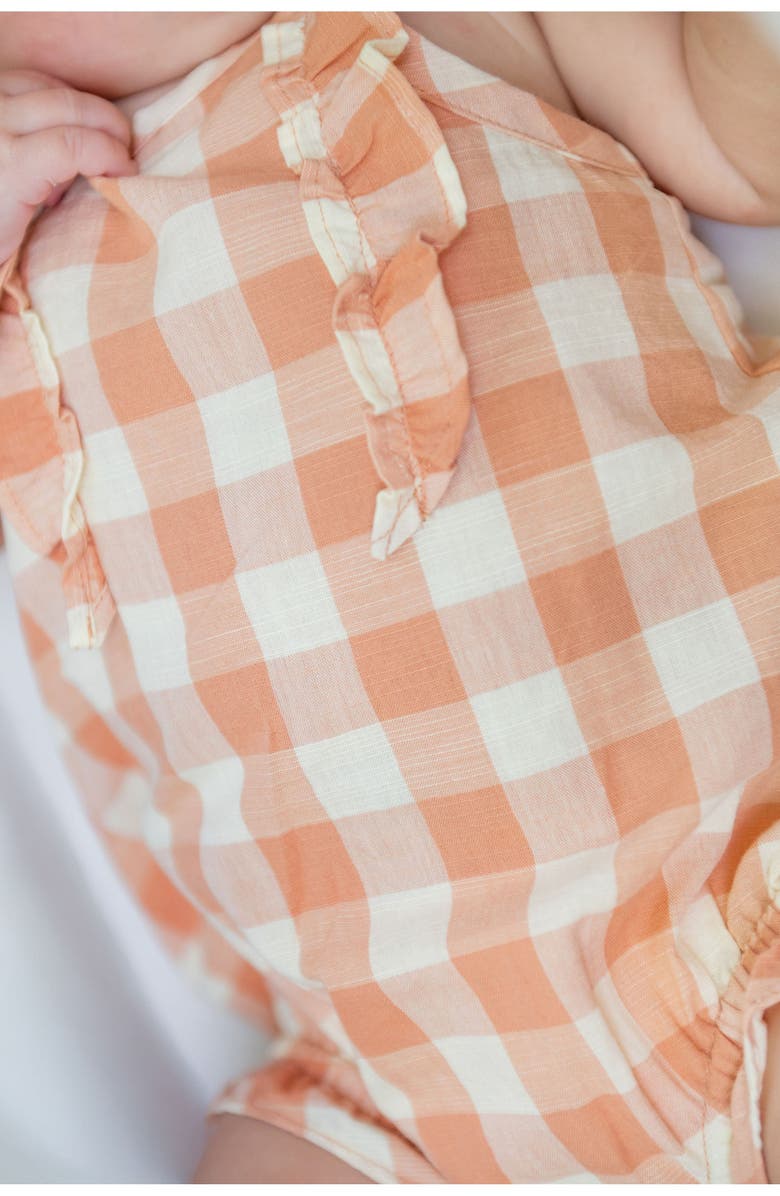 Pehr Checkmate Flutter Bodysuit, Alternate, color, Melon