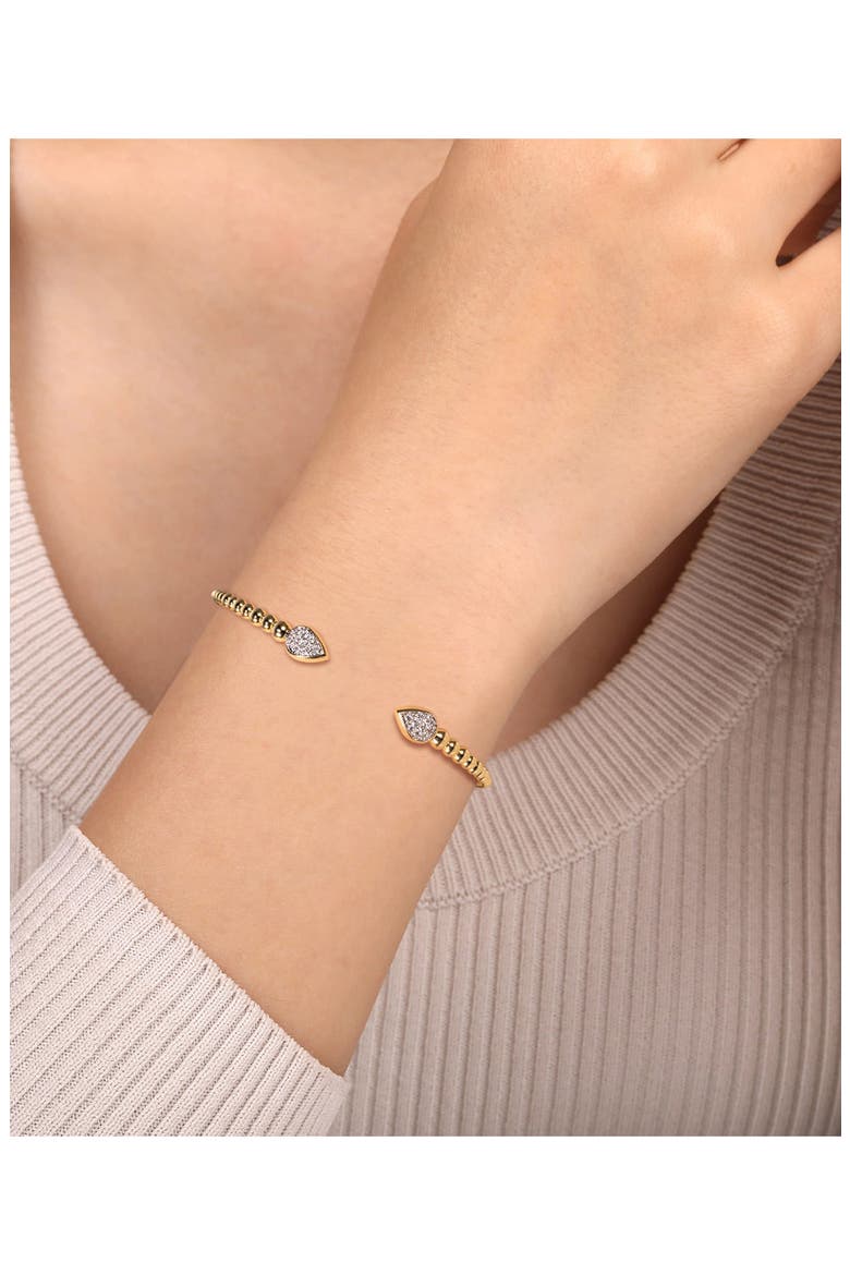 Bujukan Beaded Diamond Pavé Cuff Bracelet, Alternate, color, GOLD