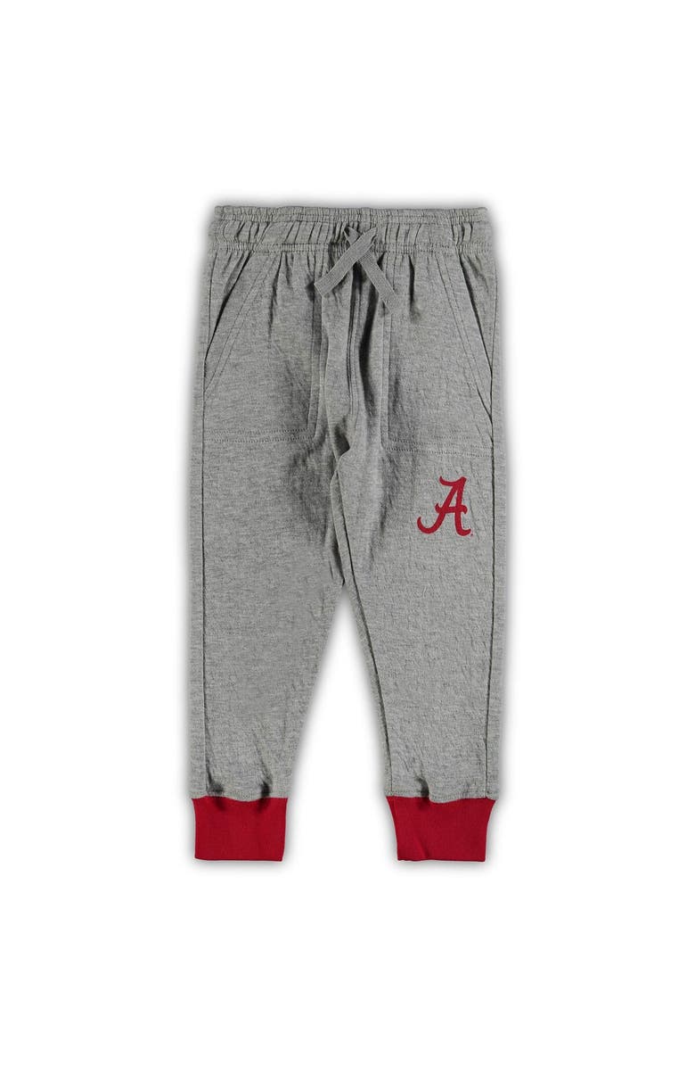 Wes & Willy Infant Wes & Willy Heathered Gray/Crimson Alabama Crimson Tide Jie Jie Long Sleeve Bodysuit & Pants Set, Alternate, color, Heather Gray