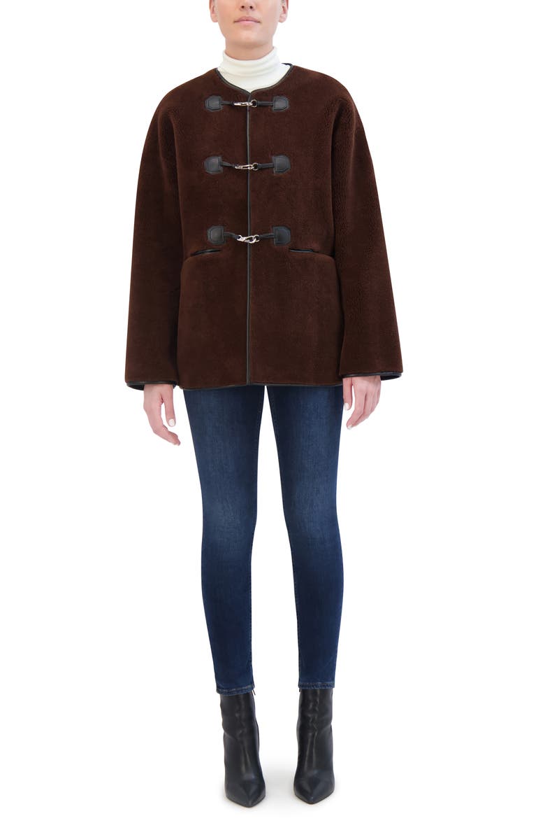 Rebecca Minkoff Faux Shearling Coat, Alternate, color, Chocolate