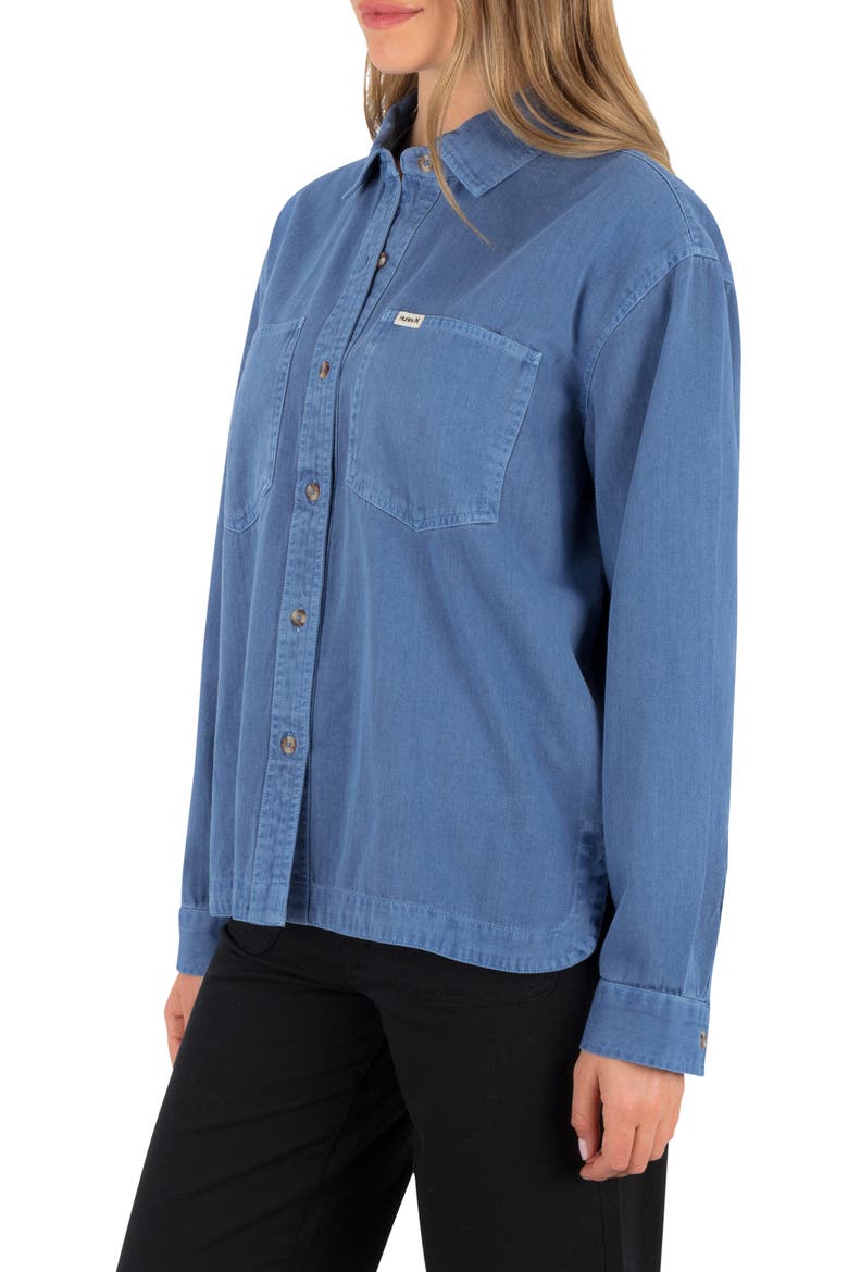 Wavy Days Cotton Overshirt, Alternate, color, DUTCH BLUE
