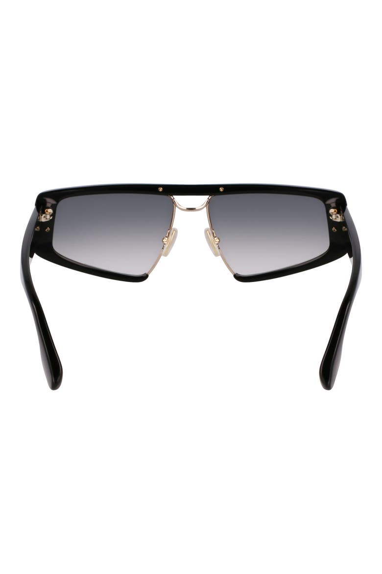 Classic Logo 57mm Gradient Modified Rectangular Sunglasses, Alternate, color, BLACK