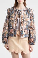 FARM Rio Sea Garden Print Button Front Jacket