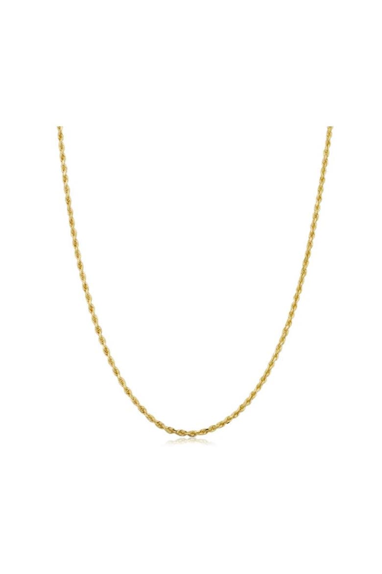 10k Gold 1.5-mm Semi Solid Rope Chain Necklace, Main, color, 10k Yellow Gold