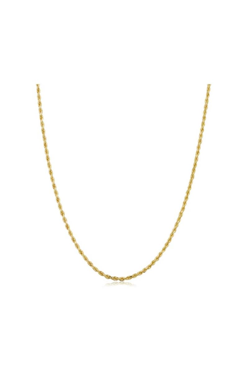 Bliss Diamond 10k Gold 1.5-mm Semi Solid Rope Chain Necklace, Main, color, 10K Yellow Gold
