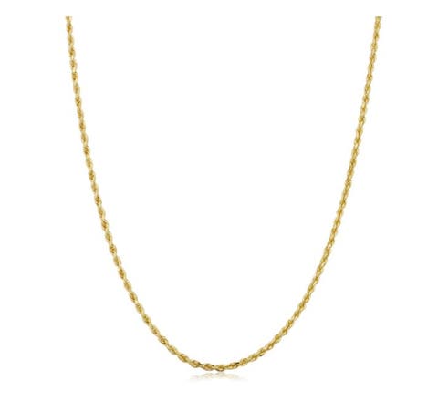 10k Gold 1.5-mm Semi Solid Rope Chain Necklace