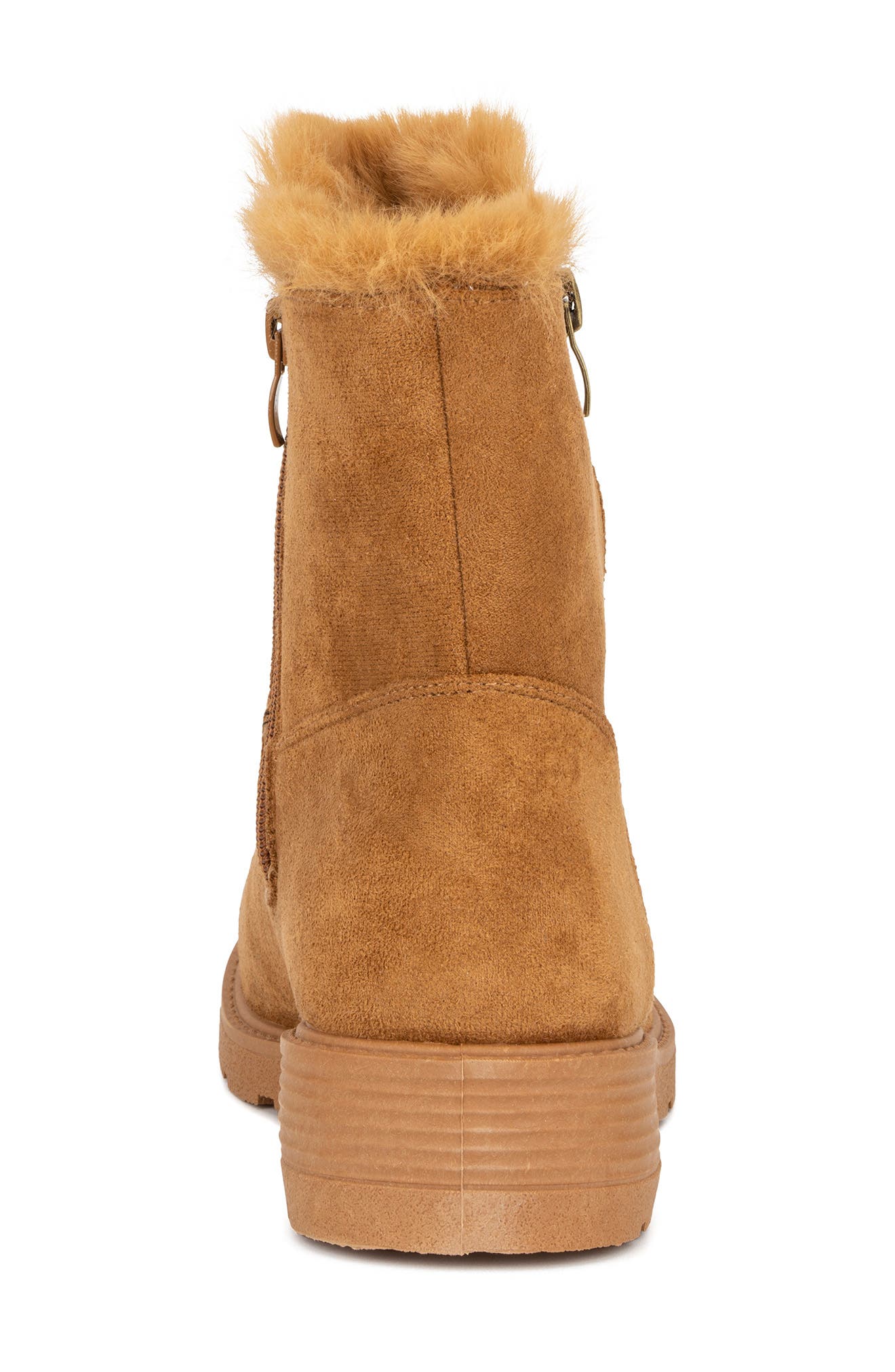 Rosemary Faux Fur Lined Ankle Boot, Alternate, color, COGNAC
