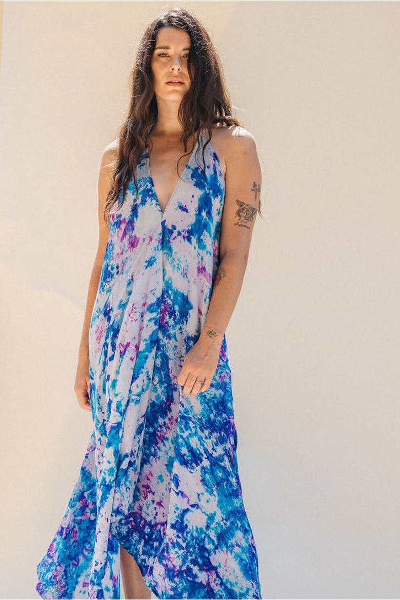 Classic Silk Dress Lavender, Alternate, color, Blue & Purple