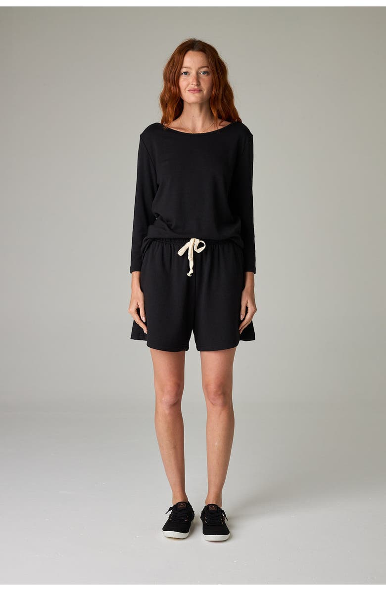 eavolu Baikal Eco-Luxe Fleece Short - Cloud-Soft Comfort, Alternate, color, Coal Black