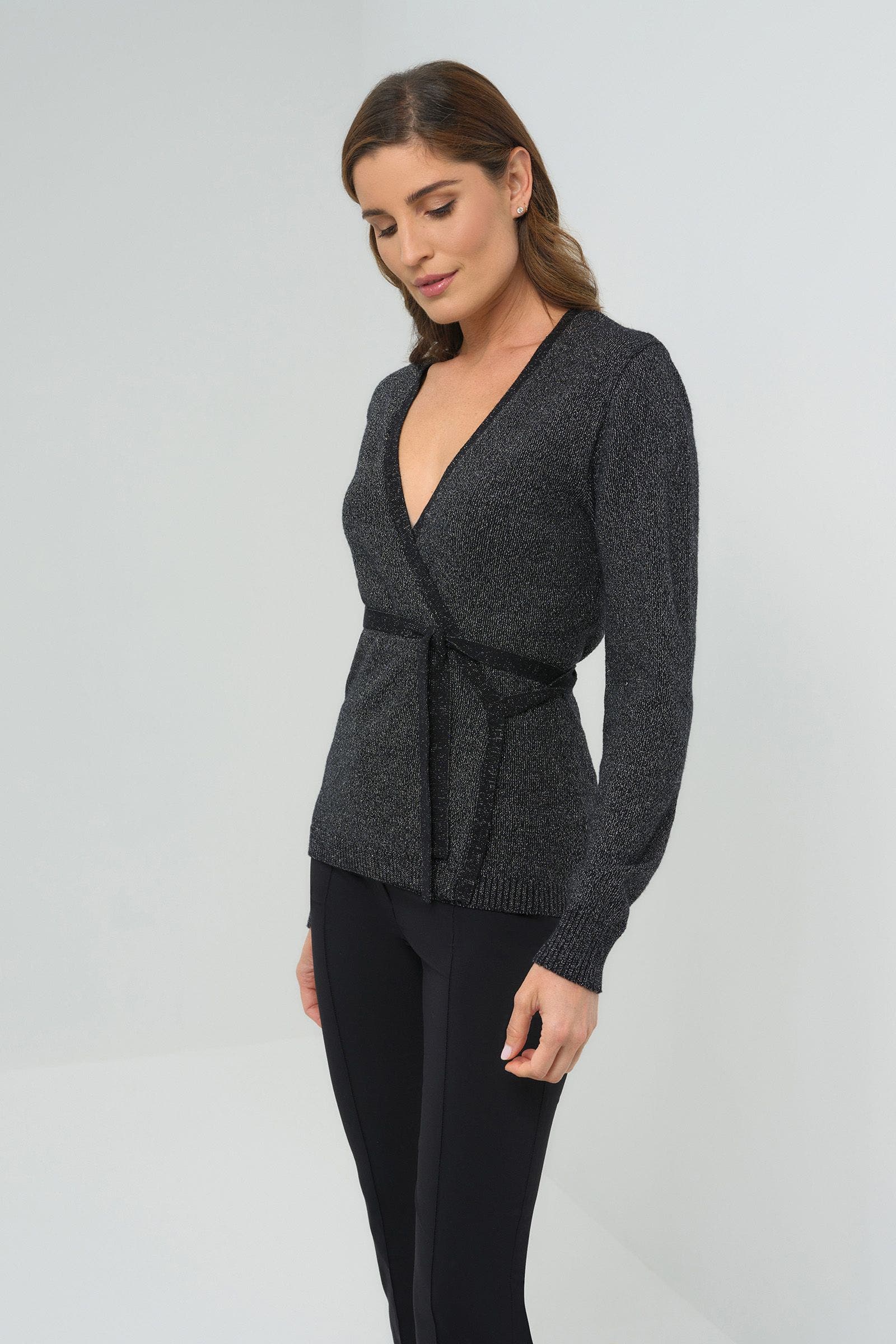 Christa Wrap Sweater with Tie Waist - image 2