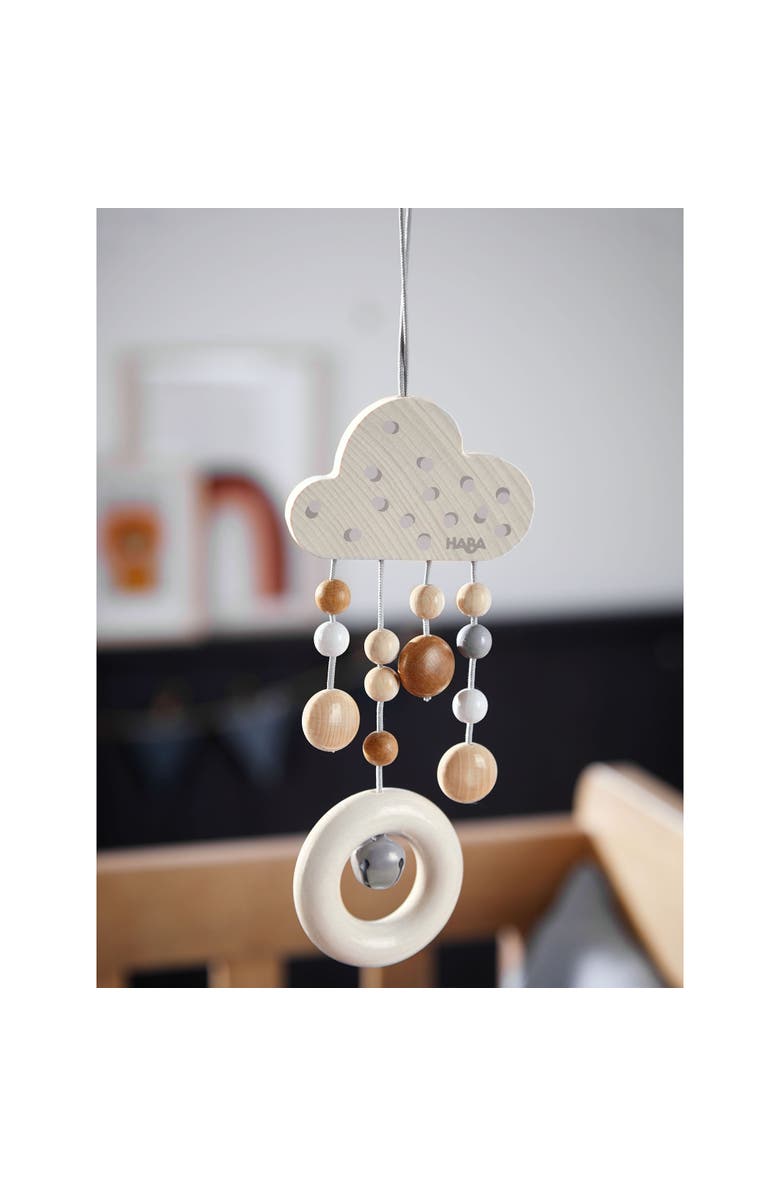 HABA Dangling Figure Dots - Natural Wooden Cloud with Dangling Wooden Grasping Ring, Alternate, color, 