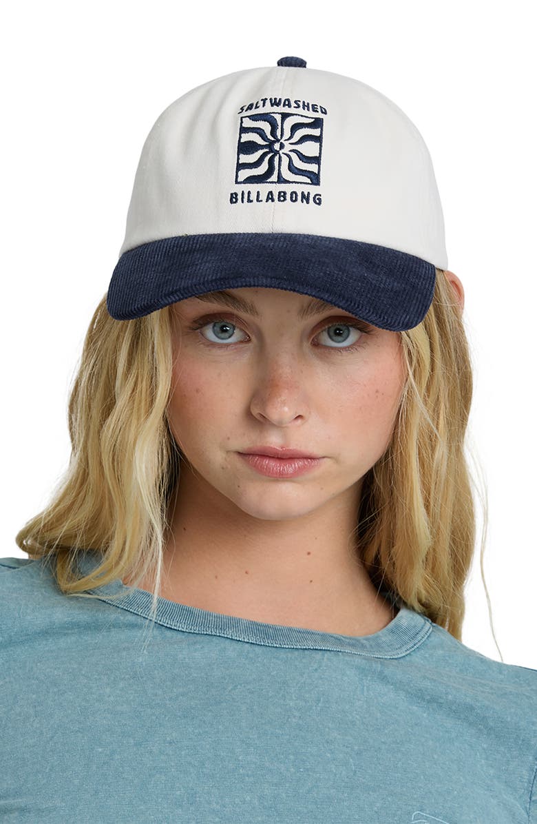 Billabong Embroidered Cotton Twill Baseball Cap, Alternate, color, Ink